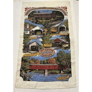 VTG Kay Dee Vintage Kitchen Towel New England Covered Bridges Linen Batchelder